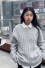 迪伽達(dá)V領(lǐng)毛衣男2025新款夏季潮流麻花外穿針織衫日系百搭外搭上衣男 XCS-7166淺灰色 XL 曬單實(shí)拍圖