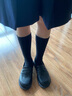 迪士尼新款兒童英倫皮鞋2024春季新款韓版男童黑色單鞋女童復(fù)古一腳蹬豆 黑色 32 碼 曬單實(shí)拍圖