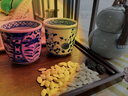 光峰 日式陶瓷茶水杯日本進(jìn)口藍(lán)凜堂釉下彩瓷器隨手杯子 菊唐草320毫升 曬單實(shí)拍圖