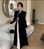 羅蒙（ROMON）改良旗袍女2024秋冬新中式東方水墨復(fù)古國風(fēng)氣質(zhì)提花收腰連衣裙女 DMJ1203沒吊墜 M (建議100斤內(nèi)) 曬單實拍圖