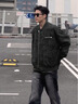 gxg.jeans男裝* PU皮時(shí)尚休閑寬松棒球領(lǐng)飛行員夾克外套25秋新品 黑灰 L (175) 曬單實(shí)拍圖