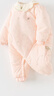 戴維貝拉（DAVE＆BELLA）新生兒夾棉連體衣女寶寶百天衣服冬裝新款初生嬰兒外出服幼童爬服 粉底印花【現(xiàn)貨】 90cm （建議身高80-90cm） 曬單實拍圖