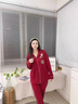 上海故事紅色結(jié)婚純棉睡衣情侶套裝一男一女春秋100%棉夏季家居服送新人 【純棉】歡喜紅-長袖長褲 L 女(建議穿著體重100-120斤) 曬單實(shí)拍圖