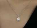 joyself海水Akoya珍珠項鏈女18K金睫毛款天然鉆石吊墜鎖骨頸鏈 akoya珍珠（含銀鏈）8.5-9mm 曬單實(shí)拍圖