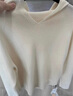 麥檬【雙11搶先購】MM爆款多色慵懶連帽毛針織衫毛衣上衣25秋冬新款 白色5G8933302 M 曬單實(shí)拍圖