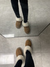 貞喜氣雪地靴女厚底棉鞋冬季加絨保暖防寒一腳蹬短靴居家外穿雪地靴 黃棕色【40-41碼偏小】 曬單實(shí)拍圖