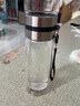 天喜 茶水分離杯 茶杯雙層玻璃杯便攜泡茶杯男女士商務(wù)水杯耐熱創(chuàng  )意商務(wù)辦公杯子刻字印字 本色380ML 曬單實(shí)拍圖