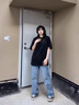莫代爾重磅純棉女士圓領(lǐng)打底T恤白色夏天短袖t恤寬松純色女半袖上衣夏季 白色【230克重】 M（50-60kg） 曬單實(shí)拍圖