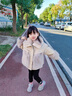 哈羅小黃鴨  HAL.DUCK女童皮草2023冬季新款女寶寶洋氣加厚派克服外套兒童兔毛棉衣冬裝 杏色 110 (身高100-110cm年齡4-5歲) 曬單實(shí)拍圖