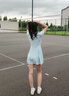 天使季節速干網(wǎng)球裙連衣裙2025新款防曬羽毛球服女運動(dòng)棒球裙套裝 清水藍 （送打底褲） M 曬單實(shí)拍圖