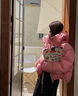 艾柔丹冬季新款羽絨服女加厚短款休閑時(shí)尚寬松連帽白鴨絨保暖情侶外套女 米白色 S（100-130斤） 曬單實(shí)拍圖
