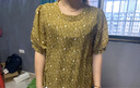 GIOIO品牌真絲T恤上衣女士寬松夏季襯衣桑蠶絲短袖襯衫高級貴夫人小衫 黃花 L【建議105-115斤】 曬單實(shí)拍圖