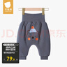 貝肽斯兒童pp褲秋冬加絨寶寶高腰護(hù)肚褲長(zhǎng)褲男女童大屁屁褲子 寶藍(lán) 90cm 曬單實(shí)拍圖