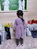 糊圖狗（HUTUGOU） 女童連衣裙春秋新款兒童長(zhǎng)袖公主裙小女孩洋氣韓版蓬蓬裙 紫色春秋款 120 （建議身高106-116） 曬單實(shí)拍圖