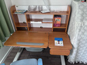 生活誠品德國AA櫸木全實(shí)木兒童學(xué)習桌椅套裝兒童書(shū)桌寫(xiě)字桌可升降配AI潮玩 ME862(1.2米）+高書(shū)架+8609椅藍 曬單實(shí)拍圖