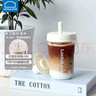 樂扣樂扣（LOCK&LOCK）奶茶杯塑料杯吸管杯便攜提手水杯女果汁咖啡杯 白色-520ML 曬單實(shí)拍圖