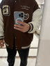 貴人鳥(niǎo)夾克男秋冬拼色排扣棒球服喜慶外套中青年男女款 咖色 3XL  曬單實(shí)拍圖