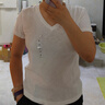 優(yōu)衣庫女裝竹節(jié)紗V領(lǐng)T恤/短袖棉白T上衣打底內(nèi)搭春夏新款483576 00 白色 S /155/80A 曬單實(shí)拍圖