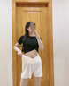 鉑吶苓安全褲女孕婦夏季薄款冰絲外穿打底褲短褲低腰懷孕防走光寬松大碼 白色+膚色 L碼100-130斤 曬單實(shí)拍圖