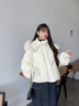 艾萊依（ERAL）羽絨服女柔美毛球短款羽絨服冬季甜美狐貍毛東方簡(jiǎn)奢風(fēng)外套 嫩鵝黃 M 160【建議110-130斤】 曬單實(shí)拍圖