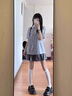 鹿依檸jk制服連衣裙女夏季2024新款女裝韓系甜美減齡學(xué)院風(fēng)學(xué)生套裝裙子 藍色上衣+灰色短裙 M 曬單實(shí)拍圖
