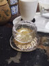 豐陶張生 日式手工茶杯加厚杯子水晶玻璃主人杯茶杯品茗杯個人單杯功夫茶具 雨露蓮花杯 透明款+冰露杯墊 曬單實拍圖