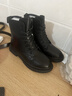 狄德拉真皮大碼女靴40-43寬胖腳英倫風(fēng)厚底粗跟馬丁靴黑色短靴春秋單靴 黑色薄絨 41 (255mm) 標準碼 曬單實(shí)拍圖