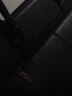 格比森 商务公文包男士单肩包软皮斜挎包大容量手提包可装14吋电脑包 牛皮纹黑色+手包 实拍图