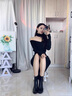 百麗踏馬丁靴女英倫風(fēng)2024春秋單靴粗跟切爾西靴瘦瘦彈力靴秋冬高跟短靴 黑色 38 曬單實(shí)拍圖