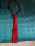 GLO-STORY拉链领带 男士商务正装潮流领带礼盒装 深酒红条纹 实拍图