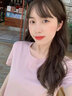 幻沐短袖女新款2025年新款雙面絲光棉夏季圓領(lǐng)百搭純色純棉短袖t恤女 香芋紫圓領(lǐng) XL 【建議110-120】 曬單實(shí)拍圖