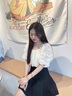 熒蒂（YINGDI）夏季連衣裙女2025新款小個(gè)子法式泡泡短袖襯衫百褶半身裙套裝裙女 杏襯衫+黑短裙【兩件套裝】 M 曬單實(shí)拍圖