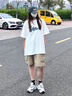 714street印花短袖t恤男夏季美式體恤男士純棉打底衫情侶裝衣服 白色 S 曬單實(shí)拍圖