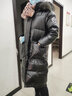 BUTAO連帽羽絨服女士新款冬季中長款亮面大毛領(lǐng)過膝寬松外套 黑色 M 【建議110-125斤穿】 曬單實(shí)拍圖