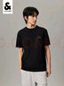 杰克·瓊斯（JACK&JONES）男裝短袖t恤男夏季新款潮流100%純棉休閑半袖T恤男士刺繡純色短袖 E40 黑色 2XL 190 曬單實(shí)拍圖