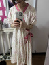 貓人 MIIOW睡裙女帶胸墊夏季短袖睡衣2025夏季新款中長(cháng)款和服裙可外穿家居服【綿柔親膚-免穿文胸】粉色碎花L 建議體重【100-120斤】 曬單實(shí)拍圖
