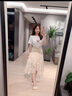 瑞秋兒連衣裙女夏季新款女裝時尚甜美印花T恤雪紡裙兩件套套裝裙子夏天 圖片色套裝 M 曬單實(shí)拍圖