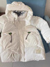 金狐貍品牌亮面免洗羽絨棉衣棉服女中長(cháng)款韓版寬松冬季外套棉襖新款潮 白色 M 105斤以下 曬單實(shí)拍圖