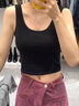 嘉麗薇背心女夏季新款西裝內搭打底背心短款高級感遮副乳工字美背上衣 黑色 M 曬單實(shí)拍圖