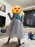 卡瓦拉童裝女童連衣裙子中大兒童夏季薄款公主裙飛袖裙子寶寶小女孩洋氣 紅色 120（建議身高110厘米) 曬單實(shí)拍圖