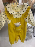 圓圓米米嬰兒衣服連體衣春秋裝3新生兒外出服4男5女寶寶6冬裝洋氣滿(mǎn)月爬服 XFC假兩件圓點(diǎn)連體衣黃色 73cm 3-6個(gè)月12-16斤 曬單實(shí)拍圖