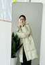 雪中飛羽絨服中長(cháng)款女士2025新款休閑時(shí)尚過(guò)膝加厚保暖直筒高級冬季外套 杏白色 L (165) (135-155斤）卡碼拍小 曬單實(shí)拍圖