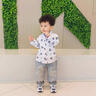 G.DUCKKIDS純棉男童長(cháng)袖襯衫2024秋裝兒童襯衣嬰兒上衣小童寶寶春秋外套童裝 米奇白色 90 標牌4建議身高85左右 曬單實(shí)拍圖
