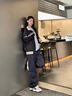 SWAMP AREA外套男女春秋季港風休閑撞色拼接工裝棒球服寬松夾克SWC07黑色L 曬單實拍圖