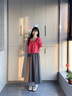 棉致薄款山本褲子女夏季新款寬松小個子高腰休閑褲女士直筒闊腿裙褲 灰色【1483高品質23.5】 L 105-125斤 曬單實拍圖