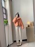 Calvin Klein Jeans秋冬女士字母印花可收納鴨絨立領(lǐng)面包服羽絨服J222323 SG8-芙蓉橙 S 曬單實(shí)拍圖