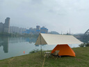 三峰出 210T天幕多用防風(fēng)防雨，配反光繩多用途釣魚(yú)沙灘 210T涂銀象牙白4x3（帶桿） 曬單實(shí)拍圖