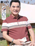 寶財羊爸爸裝桑蠶絲短袖t恤男夏季條紋polo衫中老年人上衣服父親節禮物 曬單實(shí)拍圖