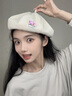 槿城日系可愛(ài)花朵貝雷帽畫(huà)家帽女大頭圍顯臉小百搭薄款八角帽子潮M921 曬單實(shí)拍圖