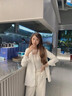 櫻芭妮小西裝外套女秋新款休閑時尚七分袖韓版時尚修身淺色小西服上衣 白色小西裝 M （90-98斤） 曬單實拍圖